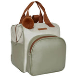 Mochila Maternidade Grande com Bolso Térmico Ternura Off White com Verde - foto principal | Pirulitando Baby