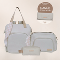 Kit Maternidade Encanto Marfim: Mochila Grande, Bolsa de Passeio e Nécessaire — ganhe o Trocador de brinde