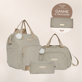 Kit Maternidade Ninar Nude: Mochila Grande, Bolsa de Passeio e Nécessaire — ganhe o Trocador de brinde