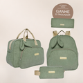 Kit Maternidade Dengo Verde: Bolsa Grande, Mochila de Passeio e Nécessaire — ganhe o Trocador de brinde