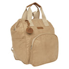 Mochila Maternidade Grande com Bolso Térmico Carrossel Marfim, vista em 3/4