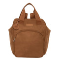 Frente da Mochila Maternidade Grande com Bolso Térmico Carrossel Marrom, com bolso frontal térmico
