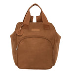 Frente da Mochila Maternidade Grande com Bolso Térmico Carrossel Marrom, com bolso frontal térmico