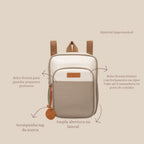 Mochila Multifuncional 2x1 com Bolso Térmico  Petit Cinza
