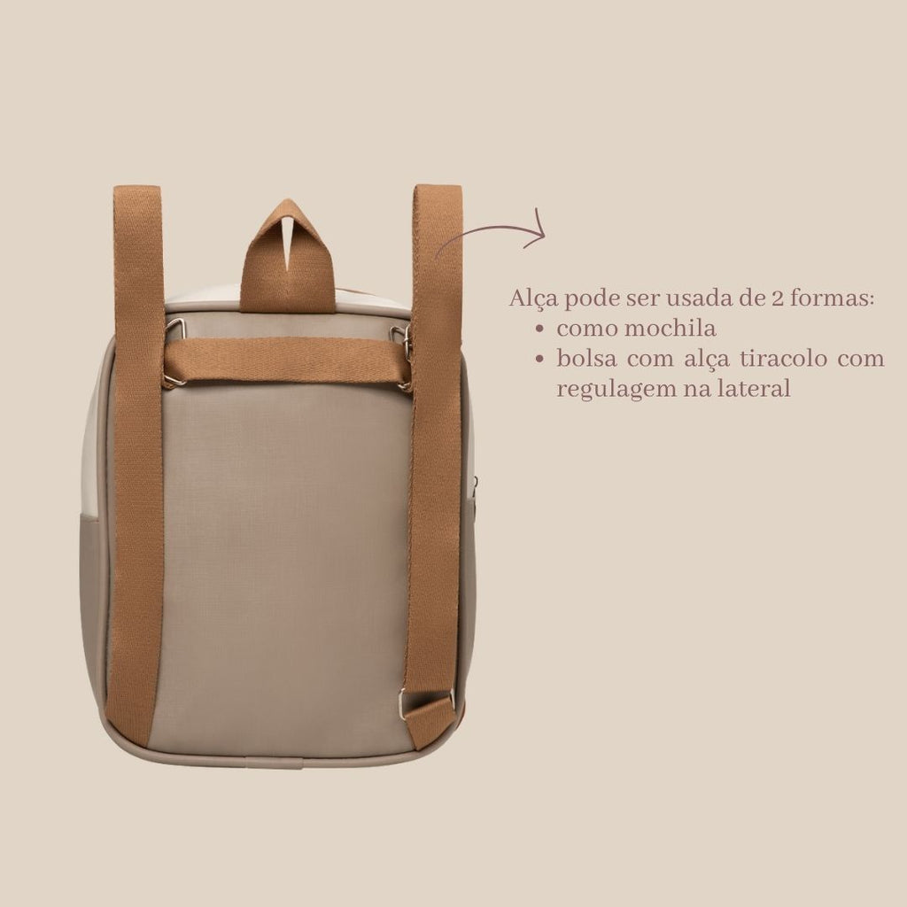 Mochila Multifuncional 2x1 com Bolso Térmico  Petit Cinza