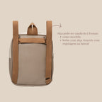 Mochila Multifuncional 2x1 com Bolso Térmico  Petit Cinza