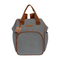 Mochila Maternidade Grande com Bolso Térmico Teddy Cinza com Marrom
