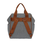 Mochila Maternidade Grande com Bolso Térmico Teddy Cinza com Marrom