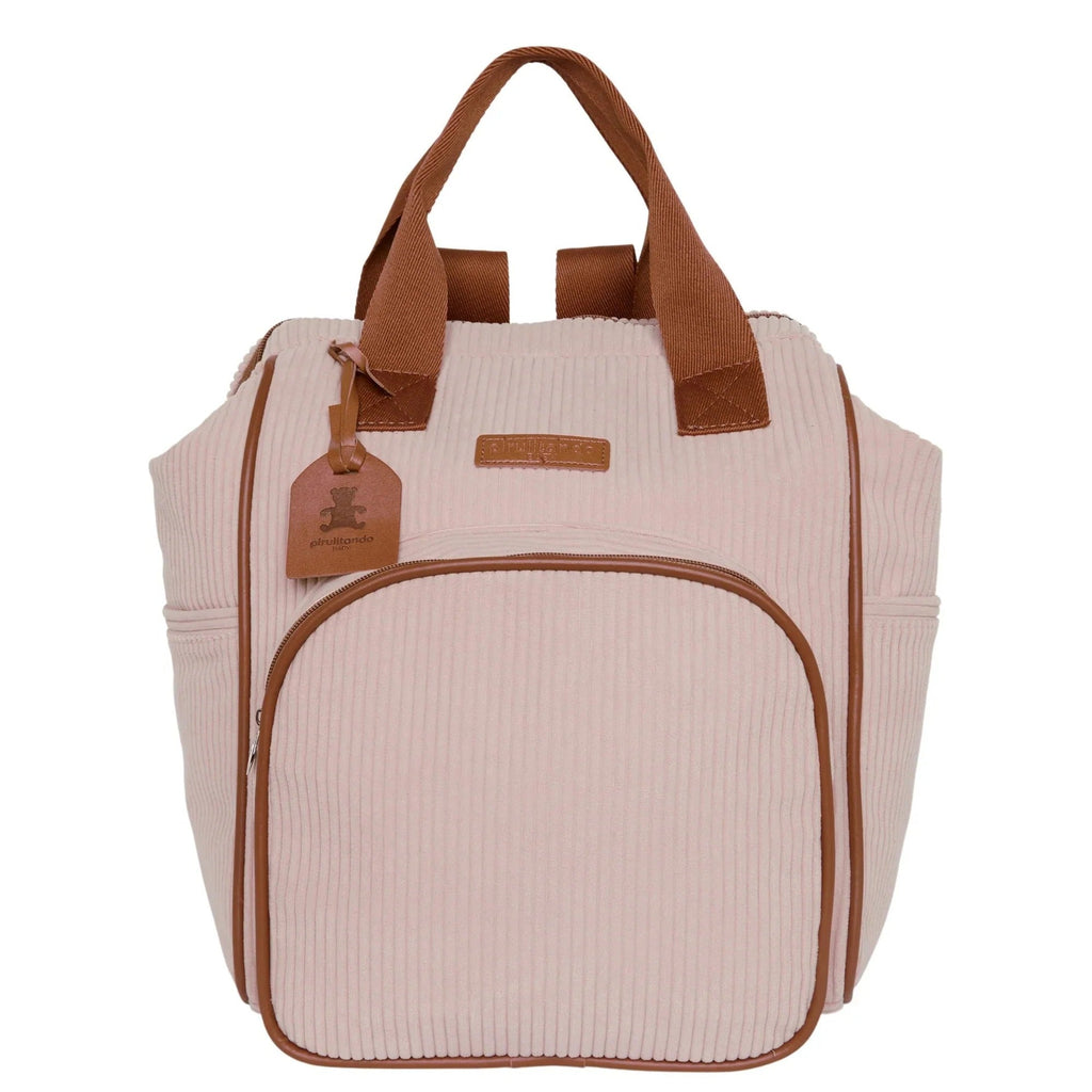 Mochila Grande Teddy Rosa com Marrom — peça do kit