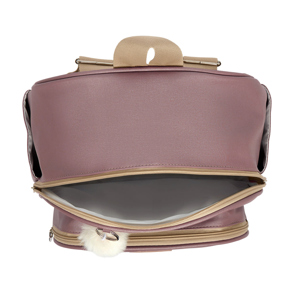 Mochila Maternidade de Passeio com Bolso Térmico Cute Marrom