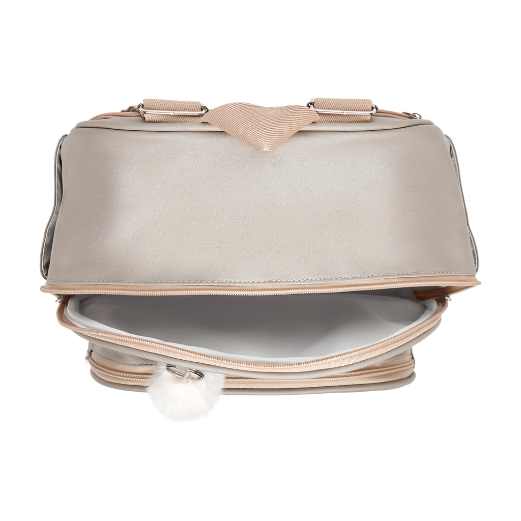 Mochila Maternidade de Passeio com Bolso Térmico Cute Cinza