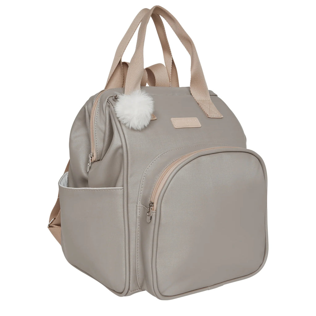 Mochila Maternidade Grande com Bolso Térmico Cute Cinza