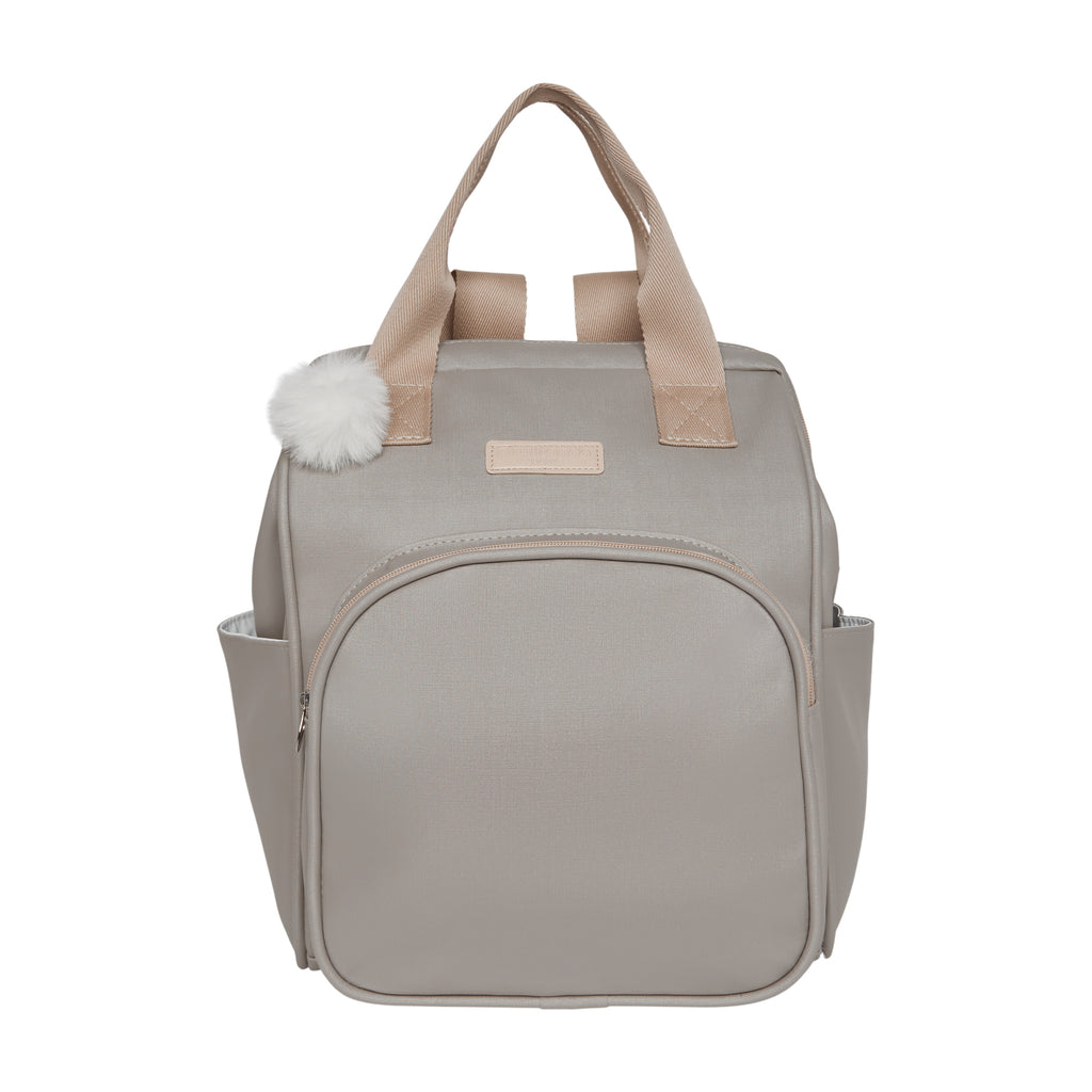 Mochila Maternidade Grande com Bolso Térmico Cute Cinza