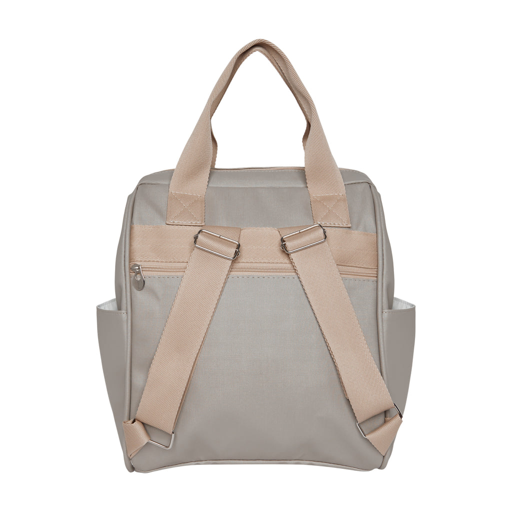 Mochila Maternidade Grande com Bolso Térmico Cute Cinza
