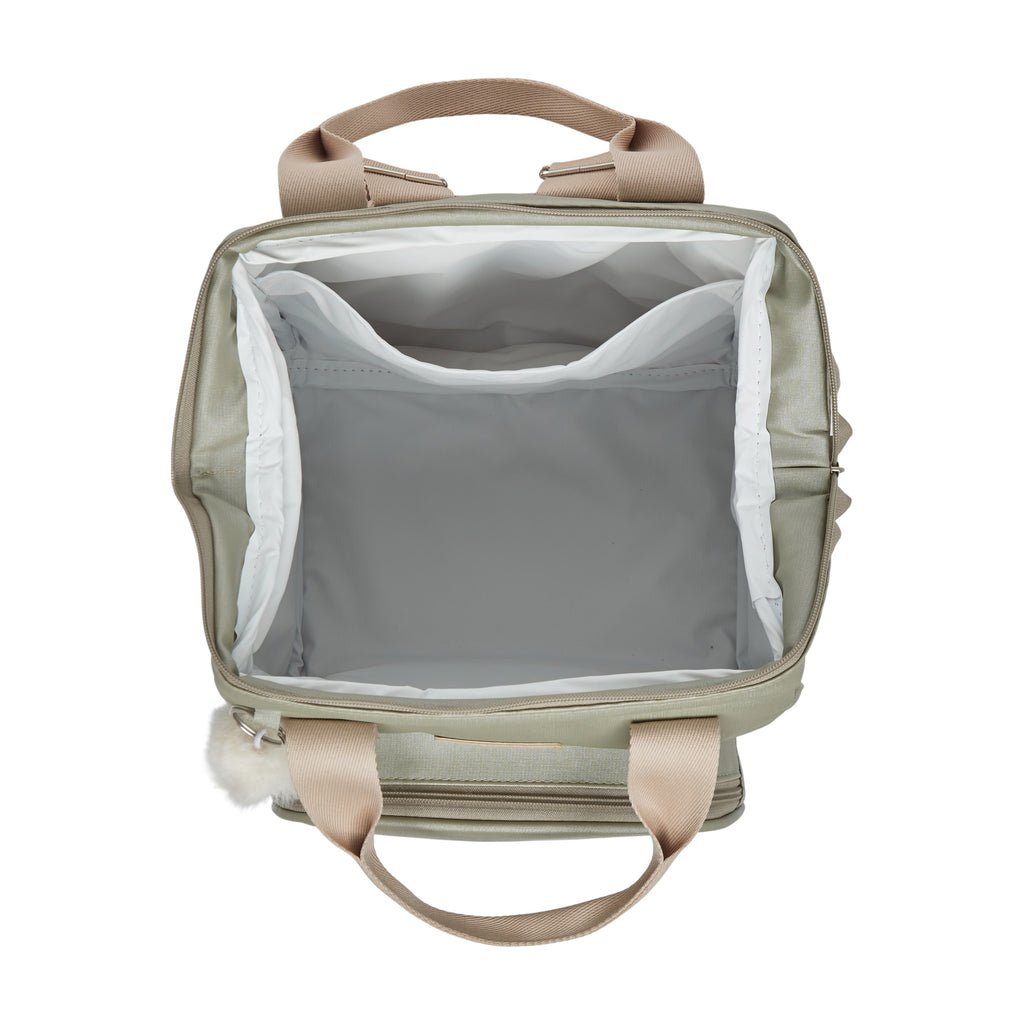 Mochila Maternidade Grande com Bolso Térmico Cute Verde