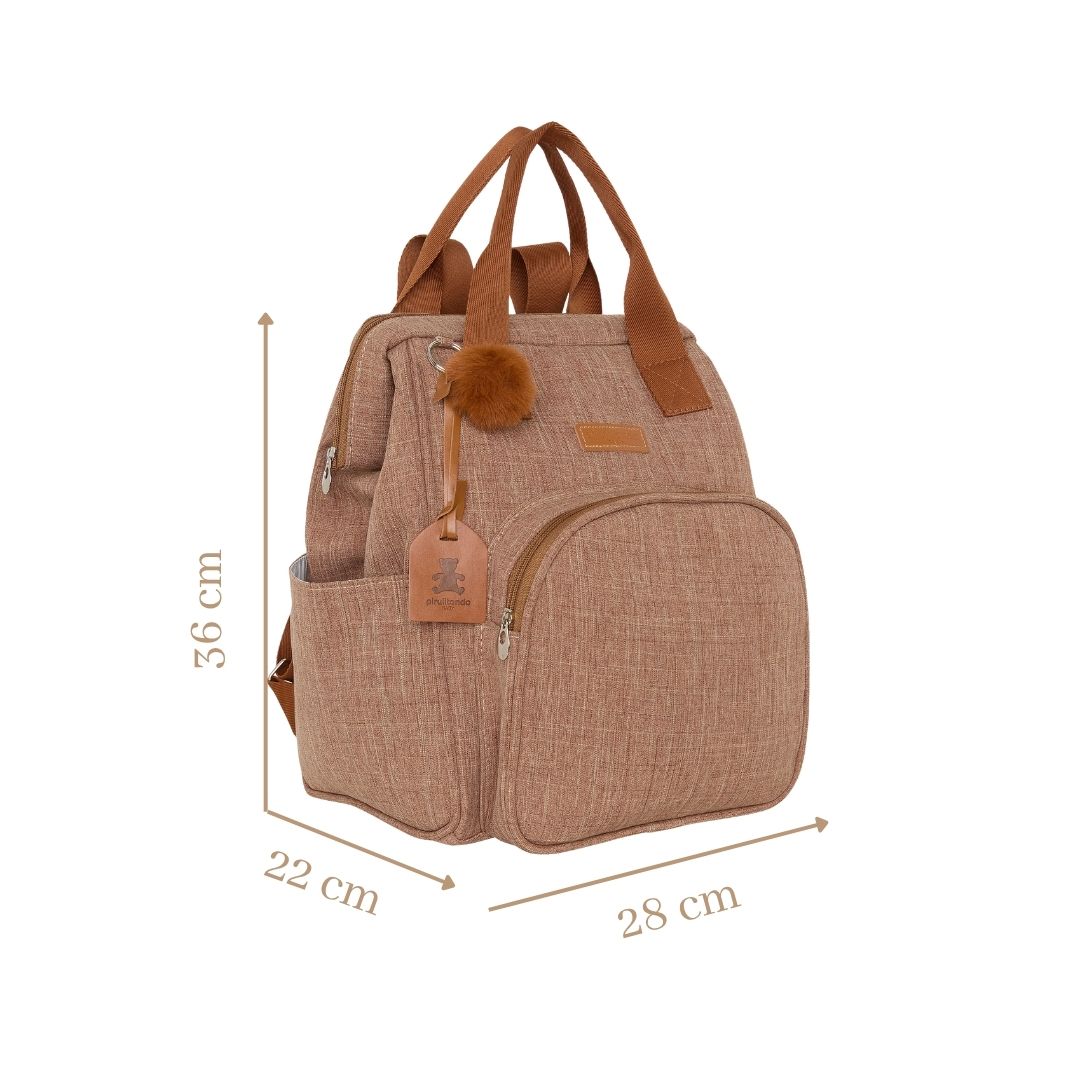 Mochila com Bolso Térmico Memórias Marrom