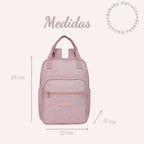 Mochila Maternidade com Bolso Térmico Bolinhas Rosa