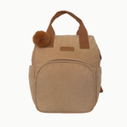 Mochila Maternidade Grande com Bolso Térmico Ninar Bege com Marrom