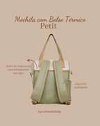 Mochila Maternidade Média Petit Verde com Bolso Frontal Témico