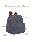 Mochila Média com Bolso Térmico Sentimento Marinho