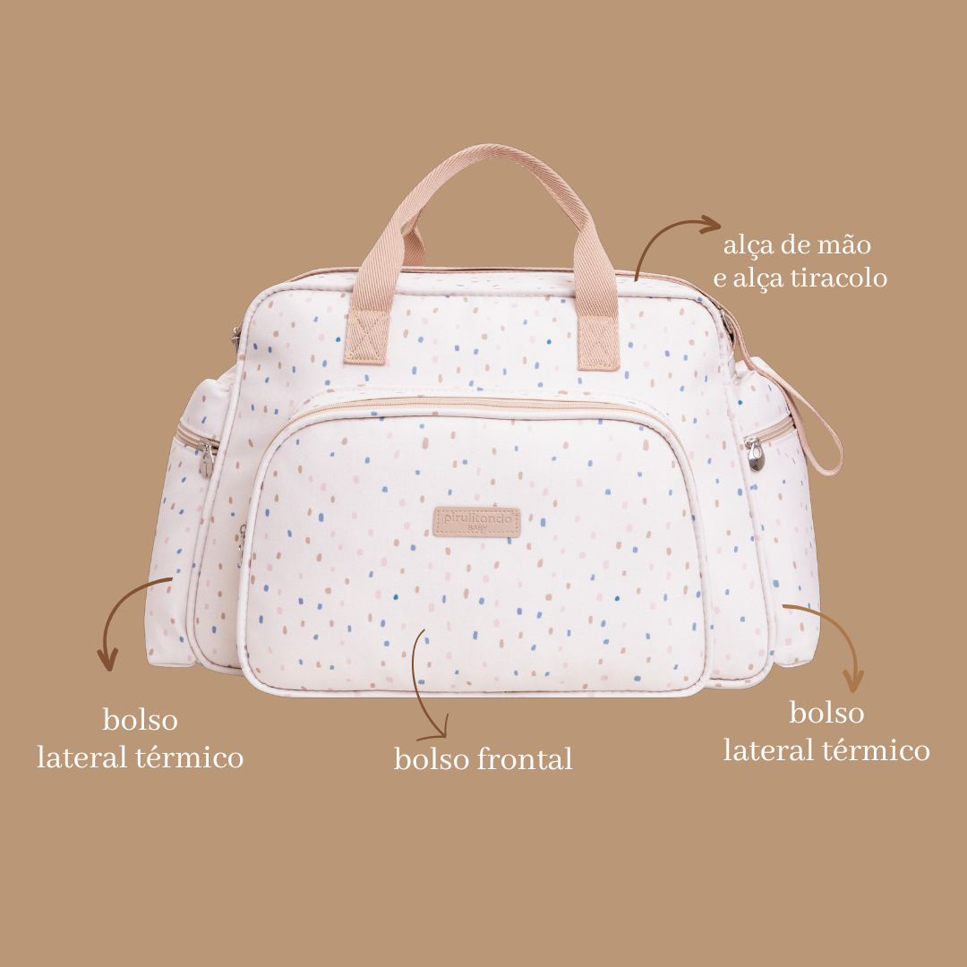 Bolsa Grande Maternidade Confete- com Bolsos Laterais Térmicos