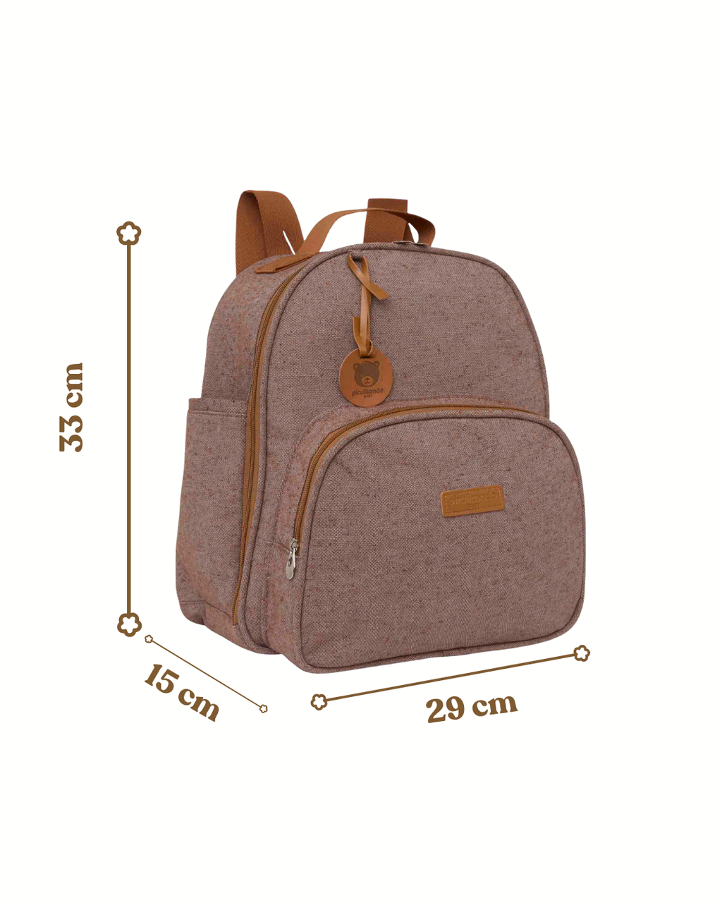 Mochila Média com Bolso Térmico Sentimento Marrom