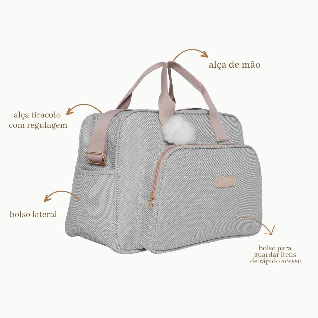Bolsa Maternidade Grande Nuvem de Algodão Cinza