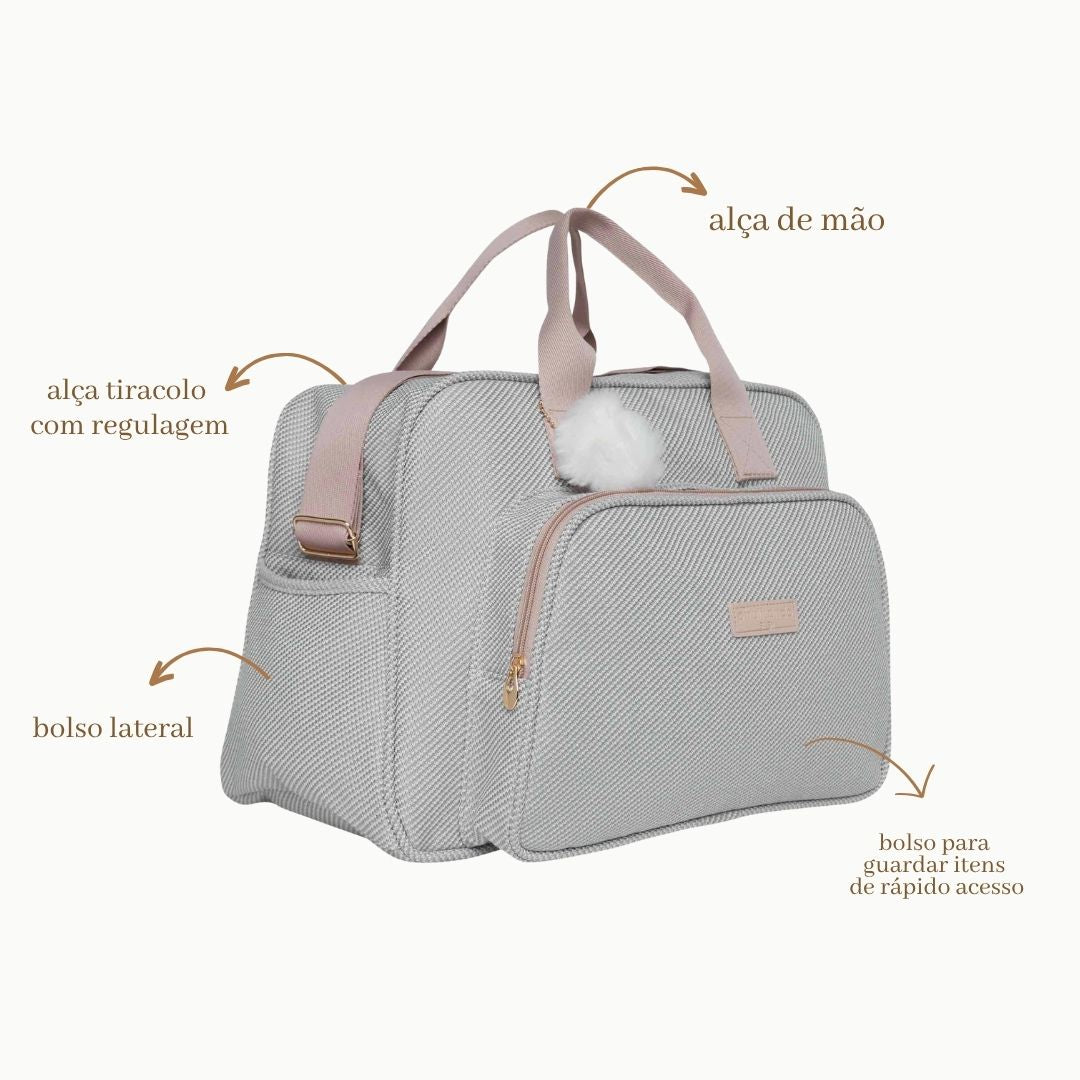 Bolsa Maternidade Grande Nuvem de Algodão Cinza