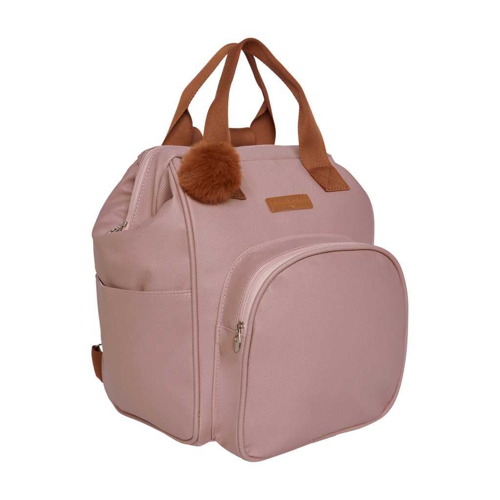 Mochila Maternidade Grande com Bolso Térmico Amor de Mãe Rosê