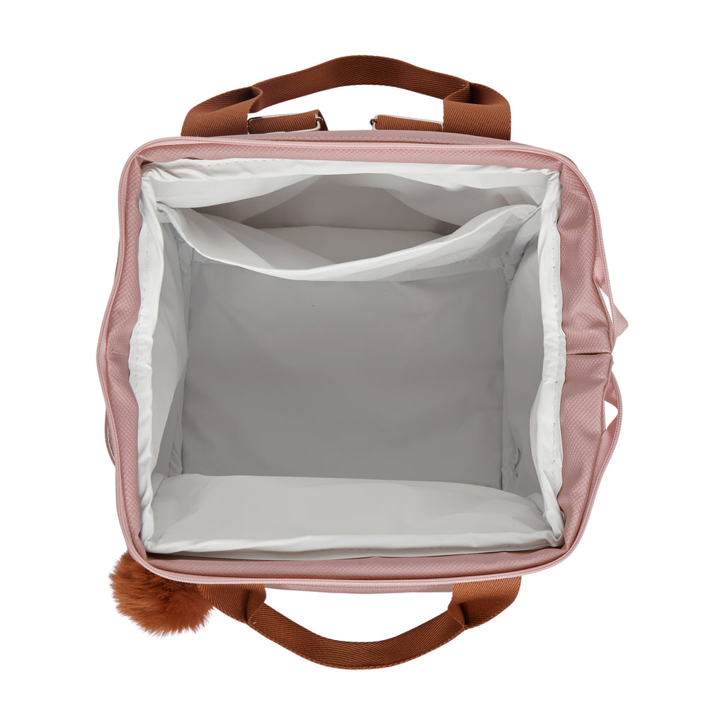Mochila Maternidade Grande com Bolso Térmico Amor de Mãe Rosê