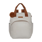 Mochila Maternidade Grande com Bolso Térmico Amor de Mãe Off White