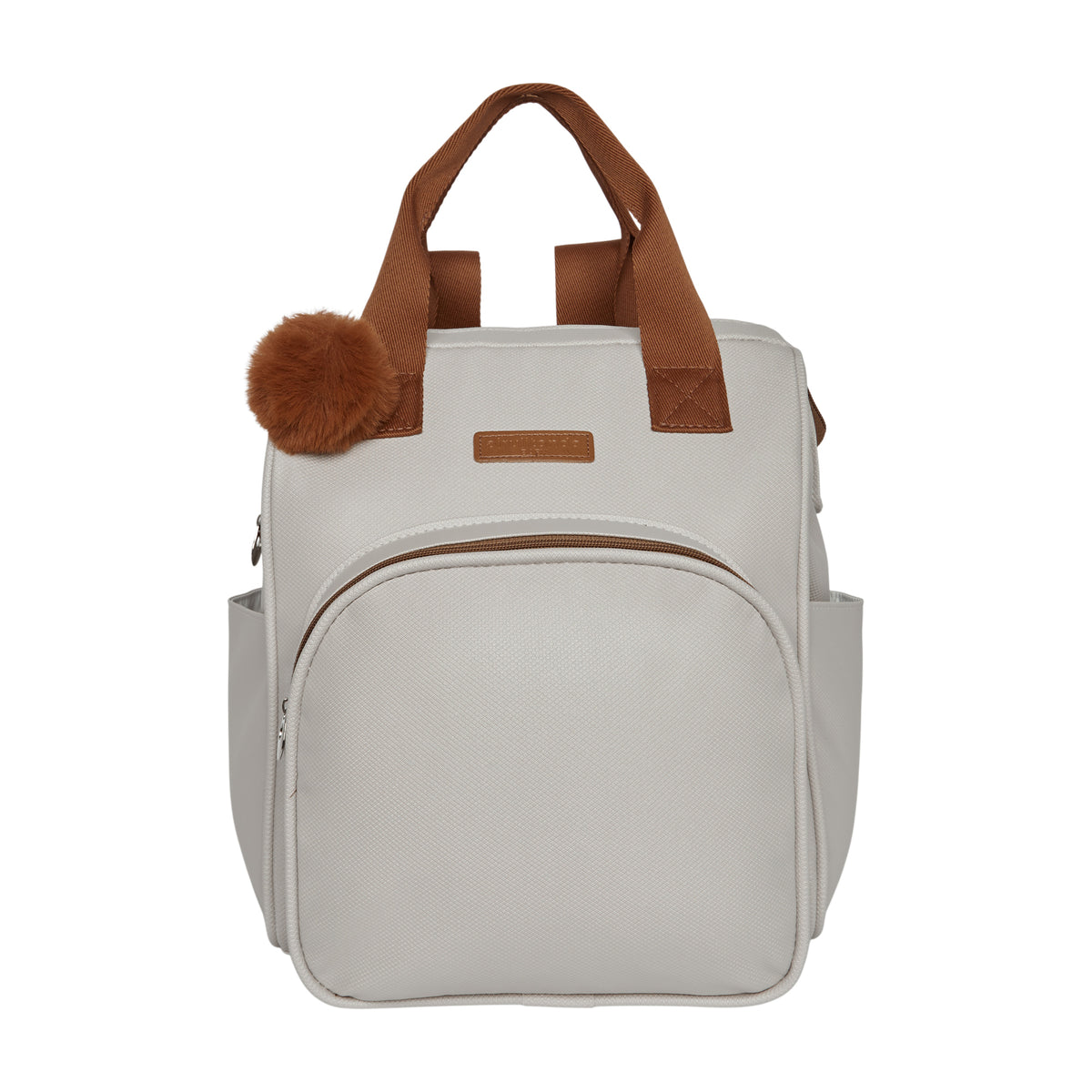 Mochila Maternidade Grande com Bolso Térmico Amor de Mãe Off White