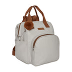 Mochila Maternidade Grande com Bolso Térmico Amor de Mãe Off White