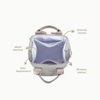 Mochila Maternidade Média Nuvem de Algodão Cinza com Bolso Frontal Térmico