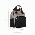 Mochila Média c/ Bolso Térmico Abraço Cinza/Preto