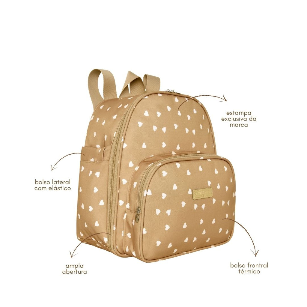Mochila Maternidade com bolso Térmico Viver Caramelo