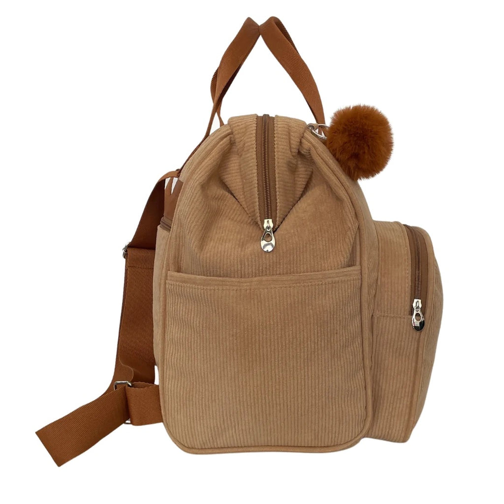 Mochila Maternidade Grande com Bolso Térmico Ninar Bege com Marrom — foto 6