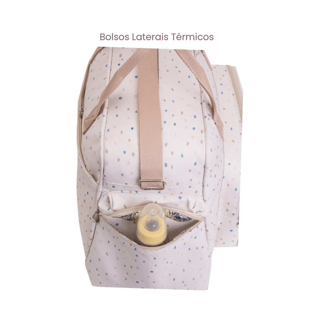Bolsa Grande Maternidade Confete- com Bolsos Laterais Térmicos