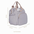 Mochila Maternidade Média Nuvem de Algodão Cinza com Bolso Frontal Térmico