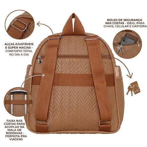 Mochila Maternidade com  Bolso Térmico Refúgio  Marrom