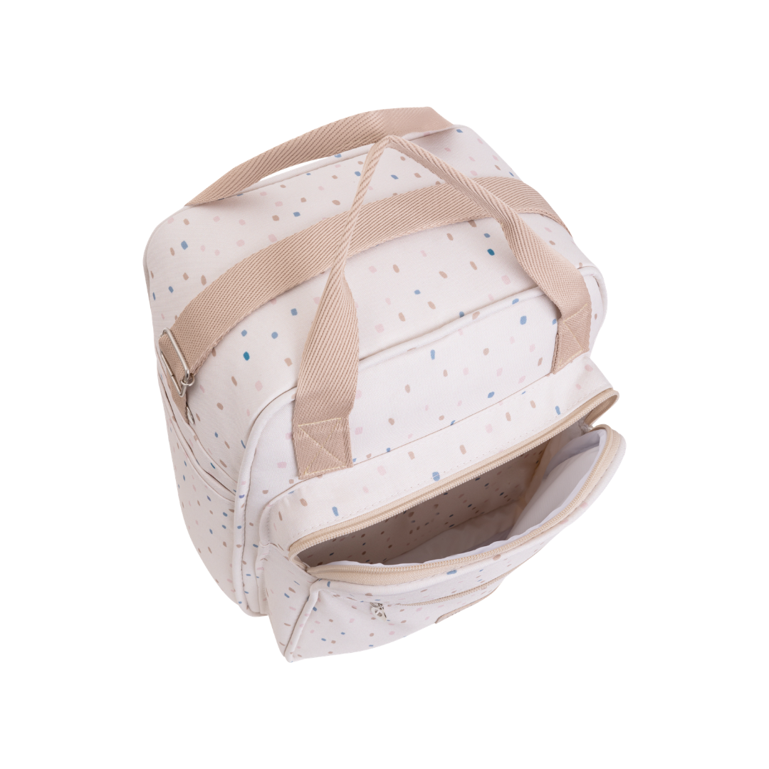 Bolsa de Passeio com Bolso da Frente Térmico Confete Marfim