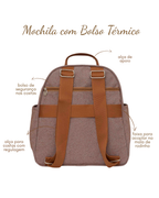 Mochila Média com Bolso Térmico Sentimento Marrom