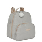Mochila Maternidade de Passeio com Bolso Térmico Nuvem de Algodão Cinza, vista em 3/4