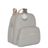 Mochila Maternidade de Passeio com Bolso Térmico Nuvem de Algodão Cinza, vista em 3/4