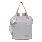 Mochila Maternidade Média com Bolso Frontal Térmico Encanto Marfim