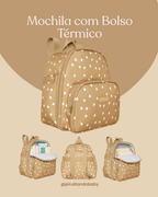 Mochila Maternidade com bolso Térmico Viver Caramelo