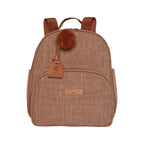 Frente da Mochila Maternidade de Passeio com Bolso Térmico Memórias Marrom, com bolso frontal térmico