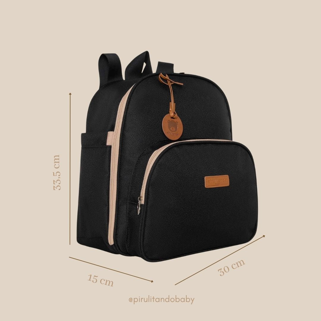 Mochila Maternidade Média Térmica Essência Preto