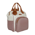 Mochila Maternidade Grande com Bolso Térmico Ternura Off White com Marrom