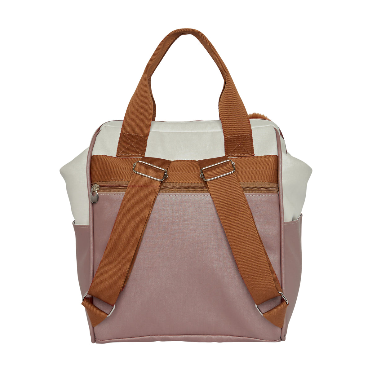 Mochila Maternidade Grande com Bolso Térmico Ternura Off White com Marrom